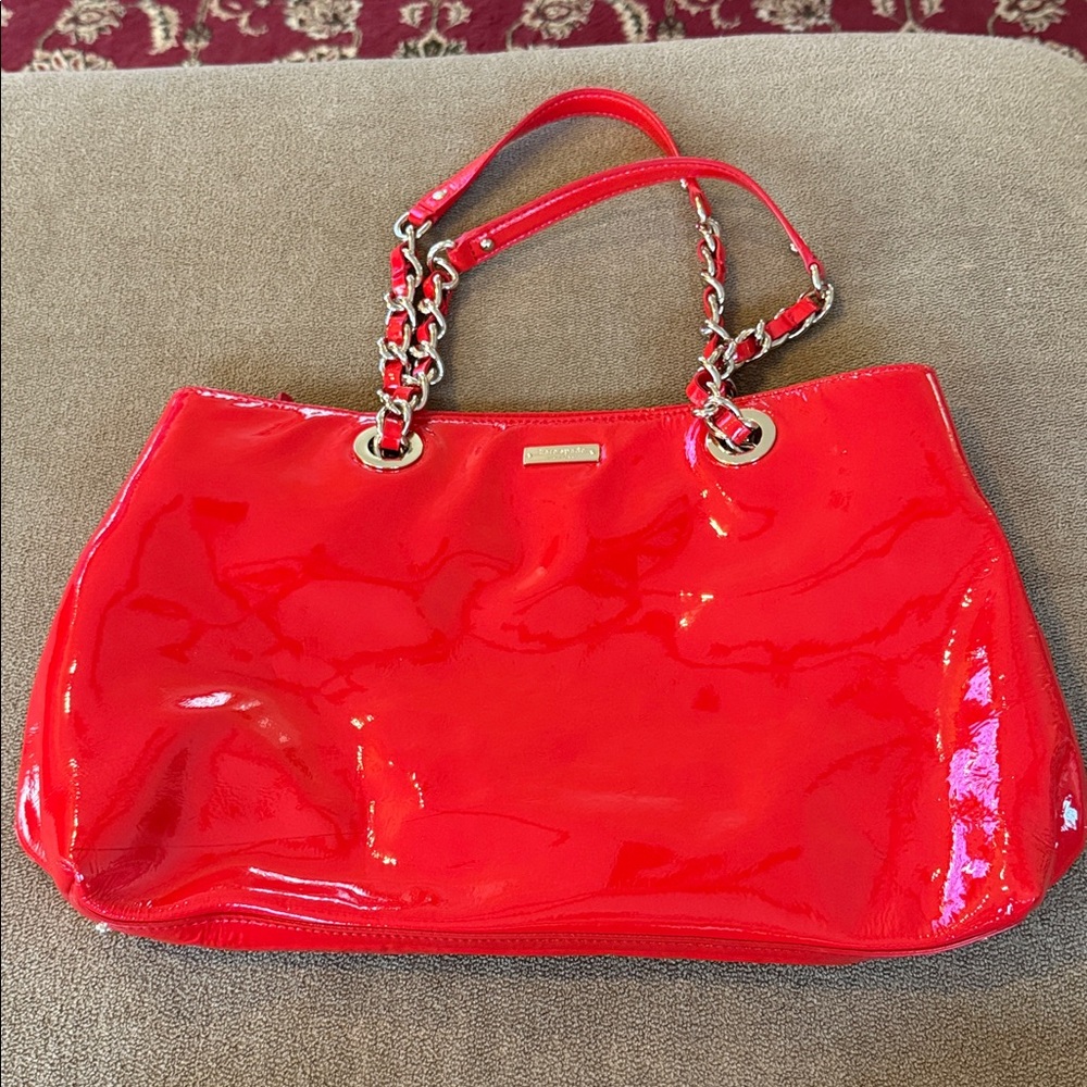 Kate Spade Red Patent Leather Tote Handbag Purse (TD)